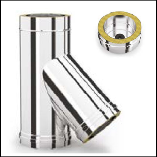 Solinox dubbelwandig 200 mm inw. Y-stuk met dop