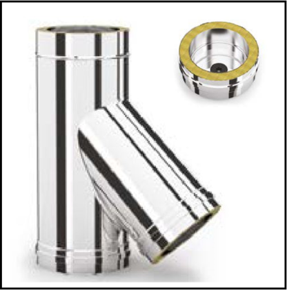 Solinox dubbelwandig 200 mm inw. Y-stuk met dop