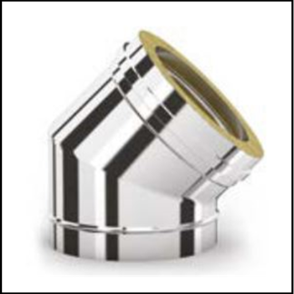 Solinox dubbelwandig 100 mm inw. bocht 45 graden