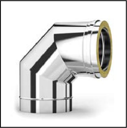 Solinox dubbelwandig 150 mm inw. bocht 90 graden