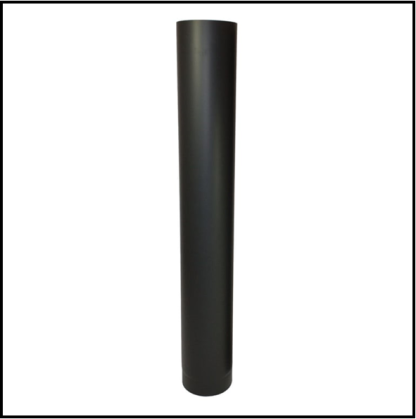 Enkelwandig staal 0,6 mm rond 130 mm buis L100 cm zwart