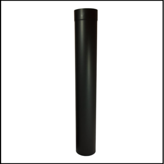 Enkelwandig staal 0,6 mm rond 150 mm pasbuis L100 cm zwart