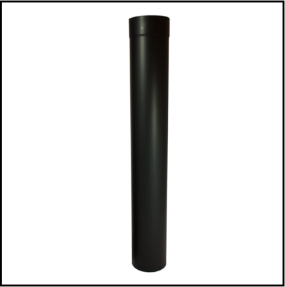 Enkelwandig staal 0,6 mm rond 150 mm pasbuis L100 cm zwart