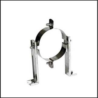 Holetherm RVS enkelwandig 125 mm inw. Muurbeugel rvs