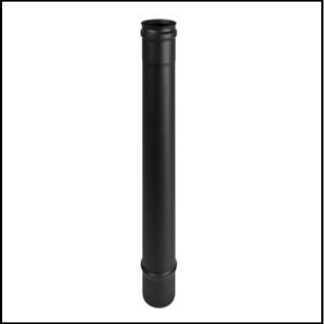 Enkelwandig RVS PK rond 100 mm buis L100 cm zwart