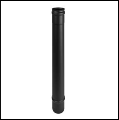 Enkelwandig RVS PK rond 80 mm buis L100 cm zwart