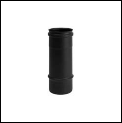 Enkelwandig RVS PK rond 80 mm buis L25 cm zwart