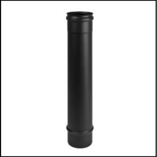Enkelwandig RVS PK rond 100 mm buis L50 cm zwart