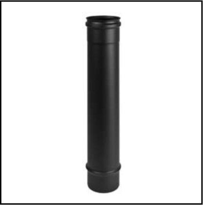 Enkelwandig RVS PK rond 100 mm buis L50 cm zwart