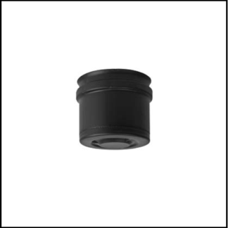 Enkelwandig RVS PK rond 100 mm Losse dop zwart