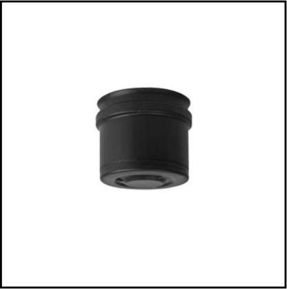 Enkelwandig RVS PK rond 100 mm Losse dop zwart