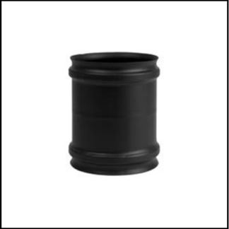 Enkelwandig RVS PK rond 100 mm Koppelstuk mof V-V zwart