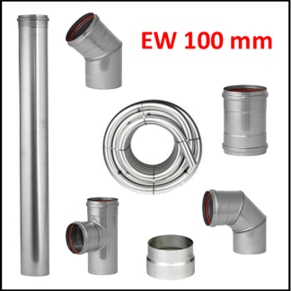 Enkelwandig rvs rond 100 mm