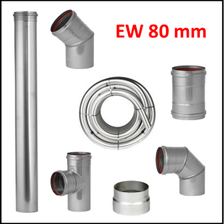 Enkelwandig rvs rond 80 mm