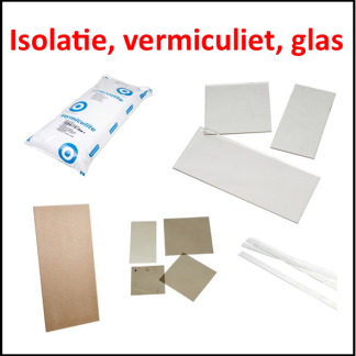 Isolatie, vermiculiet en glas materiaal