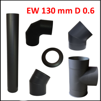 Enkelwandig 0,6 mm staal rond 130 mm