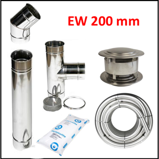 Enkelwandig rvs rond 200 mm