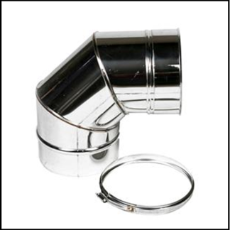 Holetherm RVS enkelwandig 125 mm inw. bocht 90 graden
