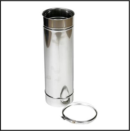 Holetherm RVS enkelwandig 125 mm inw. Lengte 50 cm