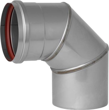 Holetherm RVS enkelwandig 100 mm inw. Bocht 90 graden - Afbeelding 2