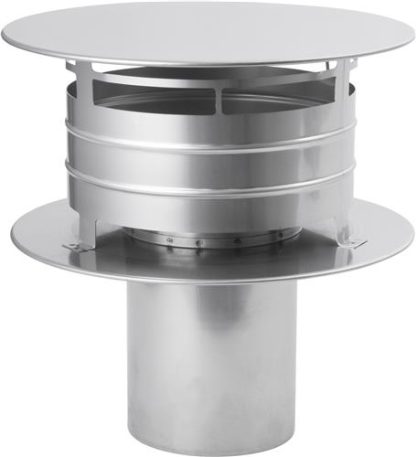 Holetherm RVS enkelwandig 80 mm inw. Trekkap - Afbeelding 2