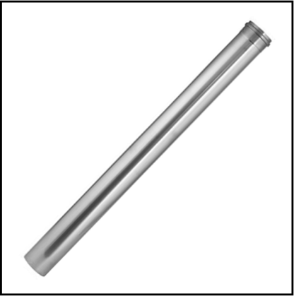 Holetherm RVS enkelwandig 80 mm inw. Lengte 100 cm
