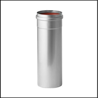 Holetherm RVS enkelwandig 100 mm inw. Lengte 25 cm