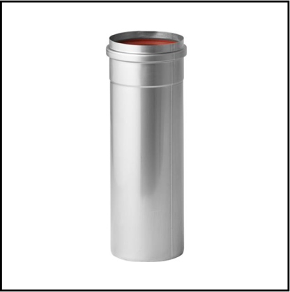 Holetherm RVS enkelwandig 80 mm inw. Lengte 25 cm