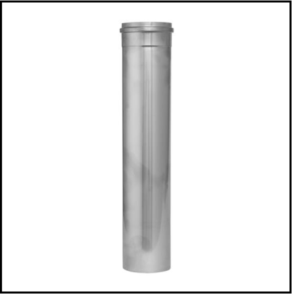 Holetherm RVS enkelwandig 100 mm inw. Lengte 50 cm