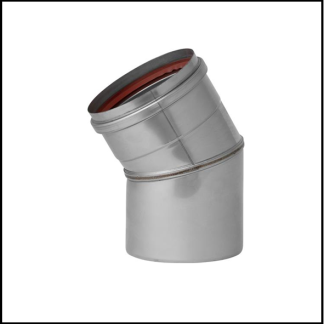 Holetherm RVS enkelwandig 100 mm inw. Bocht 30 graden