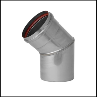 Holetherm RVS enkelwandig 100 mm inw. Bocht 45 graden