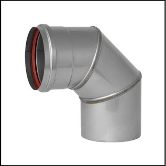 Holetherm RVS enkelwandig 100 mm inw. Bocht 90 graden