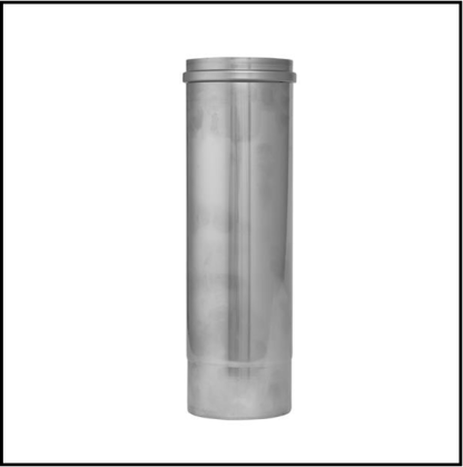 Holetherm RVS enkelwandig 80 mm inw. Paspijp 33 cm