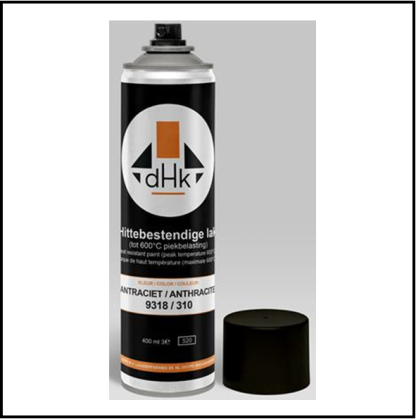 Spuitbus hittebestendige verf 400 ml, Kleur Donker Antraciet Ral 9318