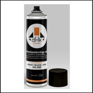 Spuitbus warmte bestendige verf 400 ml, Kleur Zwart Ral 9005