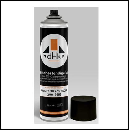 Spuitbus hittebestendige verf 400 ml, Kleur Zwart Ral 9105