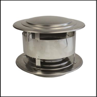 Holetherm RVS enkelwandig 125 mm inw. Trekkap