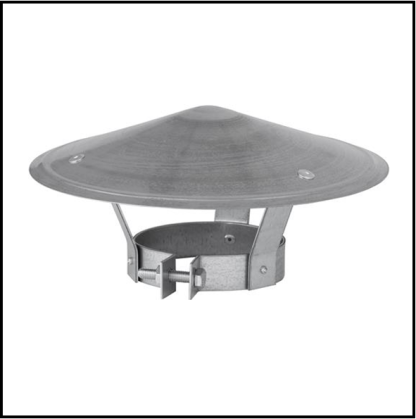 Regenkap gegalvaniseerd klemmaat 105 tot 111 mm