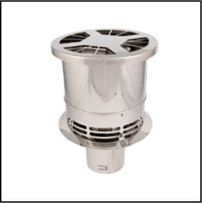 BLUE CHIM - rookgasventilator (incl afstandsbed) - rvs 150-200